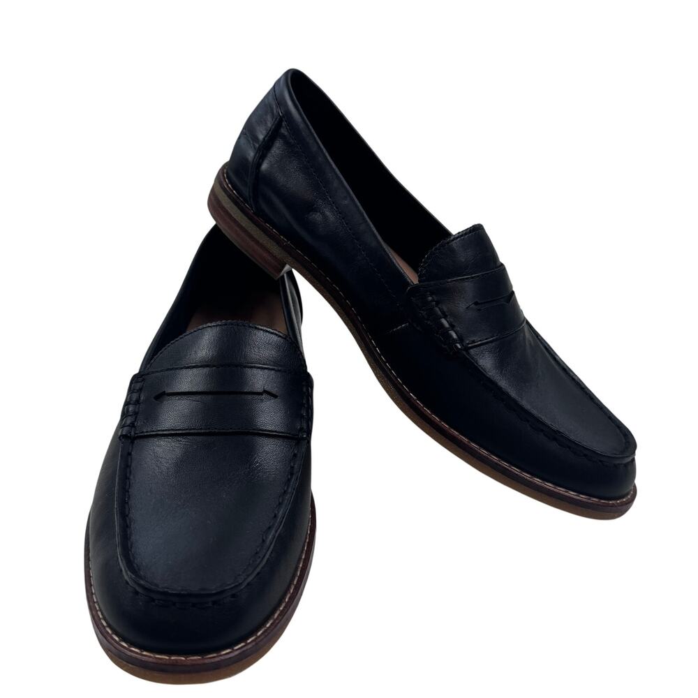 Sperry Top Sider Seaport Black Leather Classic Penny Loafers Women's Size 7.5